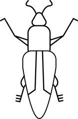 Flat Insect bug vector set.  Vector Set of black outline bugs. Vector black and white icons of different insects