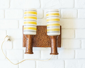 Mid-century modern metal console lamp
