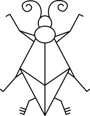 Flat Insect bug vector set.  Vector Set of black outline bugs. Vector black and white icons of different insects