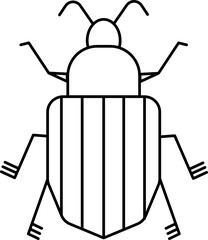 Flat Insect bug vector set.  Vector Set of black outline bugs. Vector black and white icons of different insects