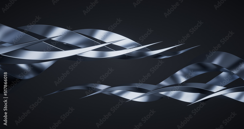 Aufkleber metallic curve geometry background, 3d rendering.