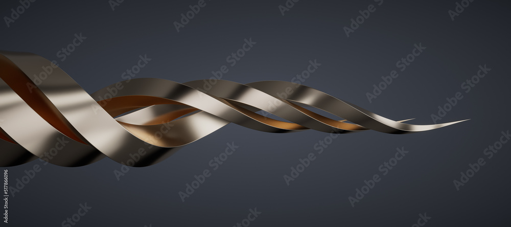 Aufkleber metallic curve geometry background, 3d rendering.