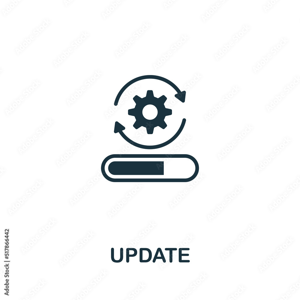 Aufkleber update icon. monochrome simple line data science icon for templates, web design and infographics
