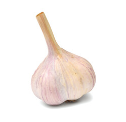 White whole garlic dry vegetable with aromatic spicy isolated on white