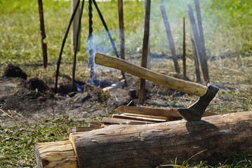 Ulyanovsk, Russia - July 16, 2022: historical Festival (The Great Volga Way). Historical reconstruction. Middle Ages.