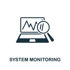 System Monitoring icon. Monochrome simple line Data Science icon for templates, web design and infographics