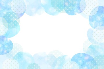 夏イメージの涼し気な水玉の青いフレーム