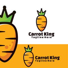 Cute carrot king logo art illustration