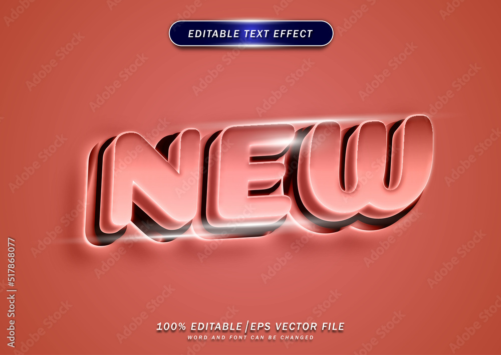 Poster new bold 3d text with neon light text style effect editable