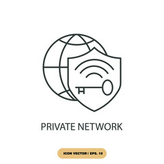 private network icons  symbol vector elements for infographic web