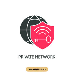 Obraz premium private network icons symbol vector elements for infographic web
