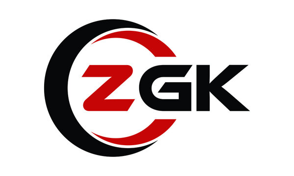 ZGK swoosh three letter logo design vector template | monogram logo | abstract logo | wordmark logo | letter mark logo | business logo | brand logo | flat logo | minimalist logo | text | word | symbol
