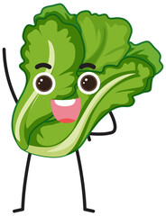 A lettuce cartoon character