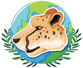 December cheetah day icon on white background