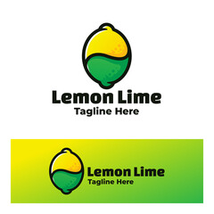 logo lemon lime art illustration