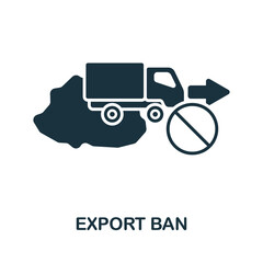 Export Ban icon. Monochrome simple line Economic Crisis icon for templates, web design and infographics