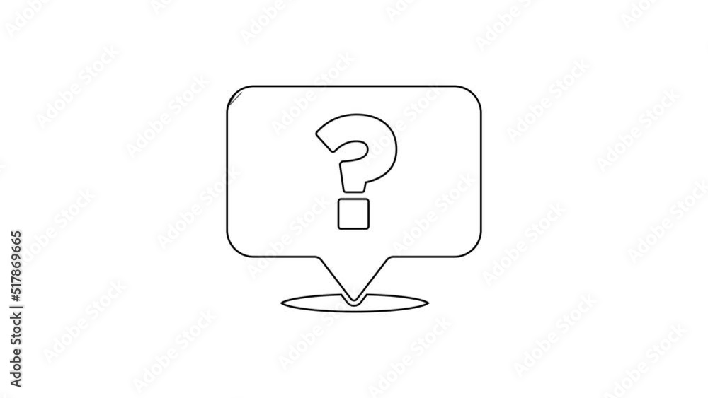 Poster black line question mark icon isolated on white background. faq sign. copy files, chat speech bubble