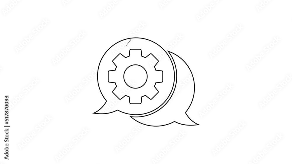 Poster black line speech bubble chat icon isolated on white background. message icon. communication or comm