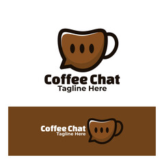 logo coffee chat art illustration