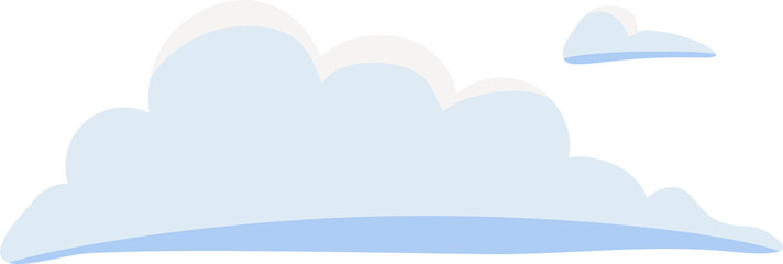 Cloud illustration. Design elements for web interface , weather forecast or cloud storage applications. White clouds set isolated on blue background. Vector illustration. Clouds silhouettes. 