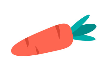 Orange carrot icon in flat illustration