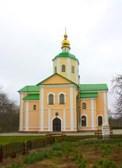 Fototapeta na wymiar Holy Trinity Motroninsky Monastery in Kholodny Yar, Ukraine 