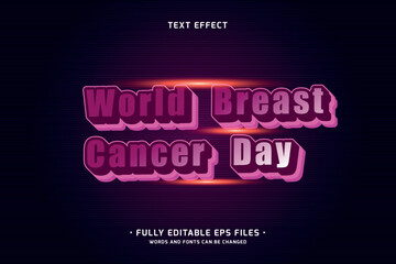 Editable text style effect - World breast Cancer Day retro beach text style theme