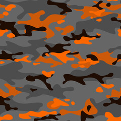 Seamless camouflage pattern of spots. Modern camo. Print on fabrics and clothes. Vector