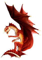 Naklejka premium 3D Rendering Fairy Tale Dragon on White