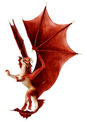 Fototapeta premium 3D Rendering Fairy Tale Dragon on White