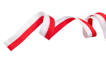 Ribbon with the red and white color of the Indonesian flag