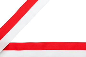 Ribbon with the red and white color of the Indonesian flag