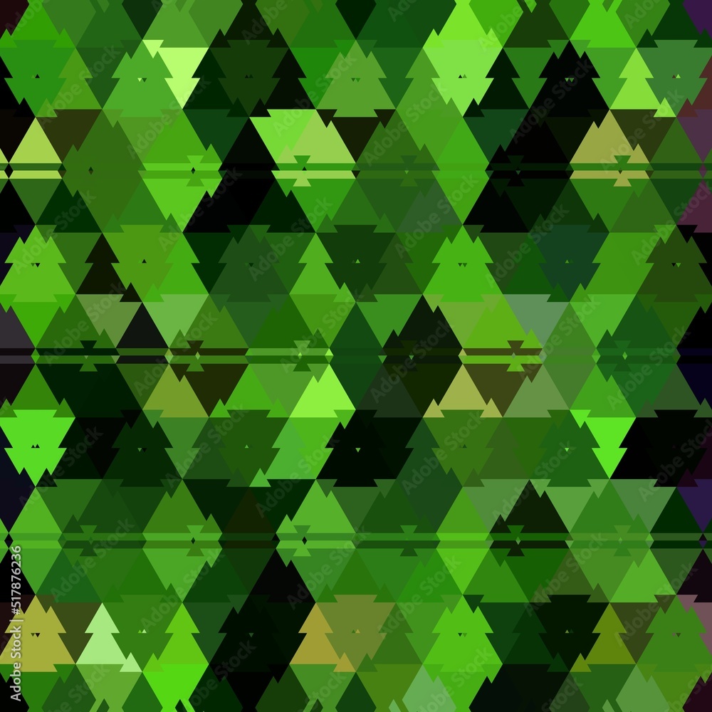 Aufkleber triangular mosaic pattern and design in shades of bright and dark green colours