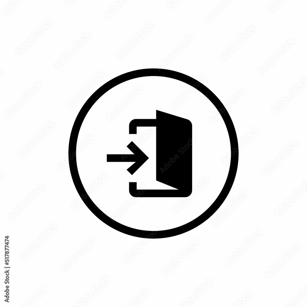 Poster log in, sign in icon vector in circle line button