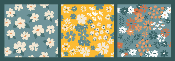 Floral background for textile, swimsuit, wallpaper, pattern covers, surface, gift wrap.	

