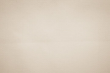 Cream fabric jute hessian sackcloth canvas woven gauze texture pattern in light brown color blank. Natural linen and cotton cloth texture as clean background empty for decoration.