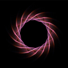 Pink orange star swirl spirograph circle ring. Use photoshop layer mode lighten, screen, linear dodge (add) to remove the background	