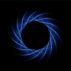Blue star vortex spirograph circle ring. Use photoshop layer mode lighten, screen, linear dodge (add) to remove the background	