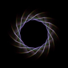 Retro star vortex spirograph circle ring. Use photoshop layer mode lighten, screen, linear dodge (add) to remove the background	