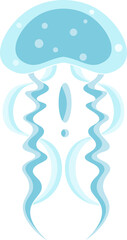 Jellyfish vector cartoon icon. Isolated cartoon set icon of jellyfish medusa. Vector illustration jellyfish isolated on white background 