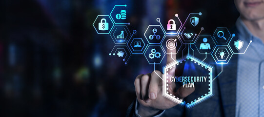 Internet, business, Technology and network concept. Cyber security data protection business...