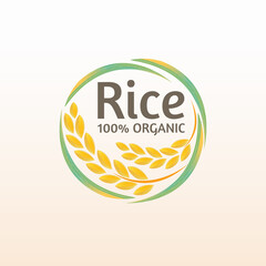 paddy rice premium organic natural product banner logo vector design