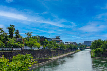 Naklejka na ściany i meble 京都　琵琶湖疏水付近の川