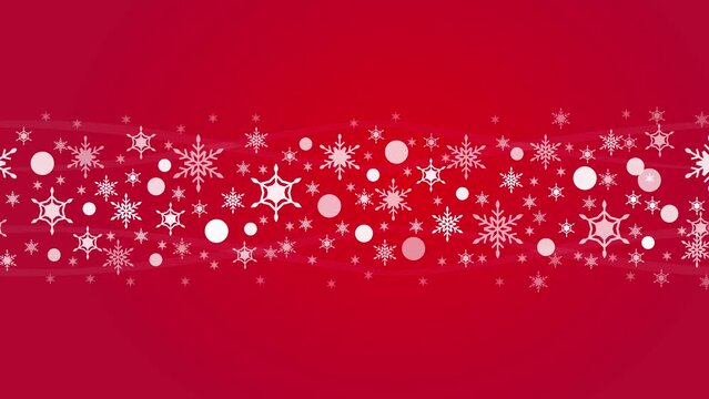 雪の結晶がキラキラ光って横に動くアニメーション動画　ループ可
