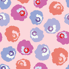 seamless plants pattern background with  doodle flowers , greeting card or fabric
