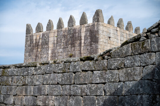 View of the granaries (espigueiros) in the historic village of Lindoso, Portugal.