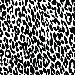 Vector black leopard, cheetah and jaguar print seamless pattern. Animal skin print seamless pattern design.