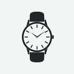Wrist watch graphic icon. Watch sign isolated on white  background. Men hand watch. Vector illustration 
