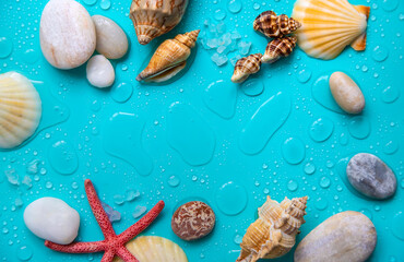 Background place for sunscreen. Selective focus.