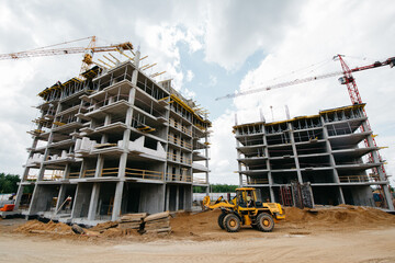 construction of apartments building in a stylish residential neighborhood